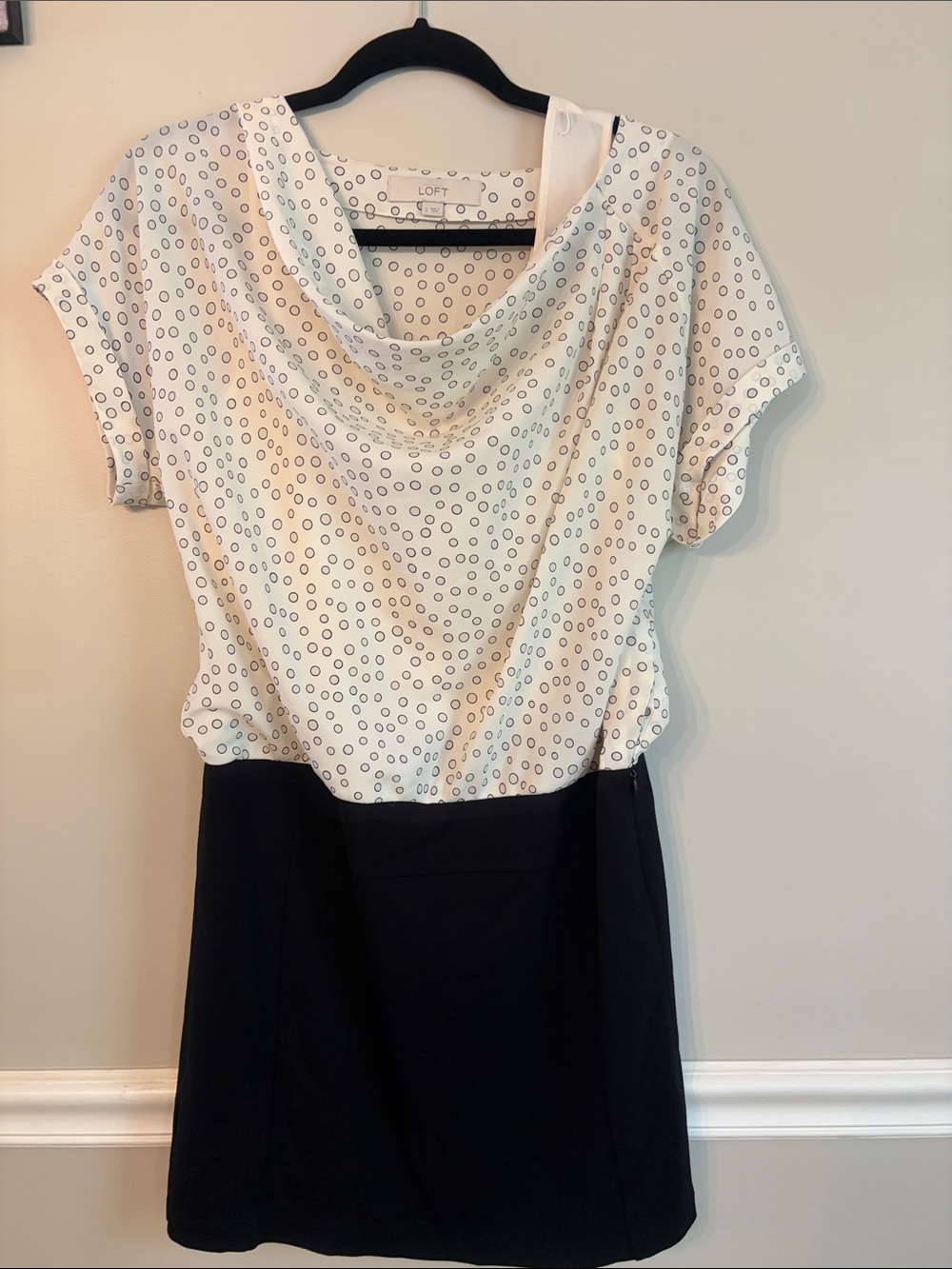 LOFT Black and White Polka Dot Skirt Set